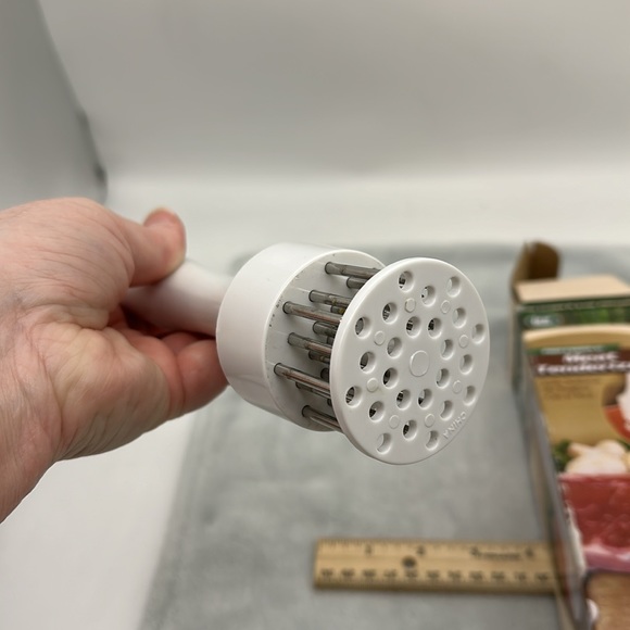 LEM Professional Meat Tenderizer Handheld Stainless Steel & White Plastic - Picture 5 of 8